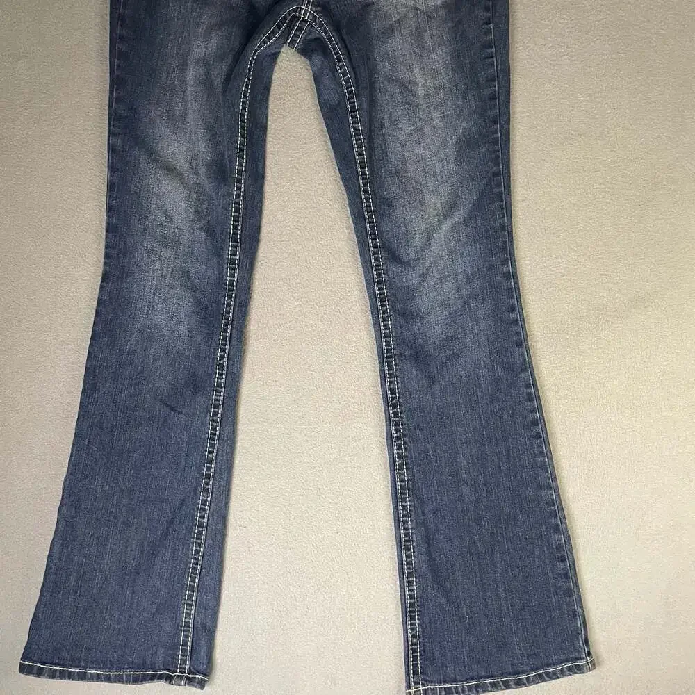 Y2k Love Indigo Women's Boot Cut Jeans with Embroidered Back Pockets Size 6